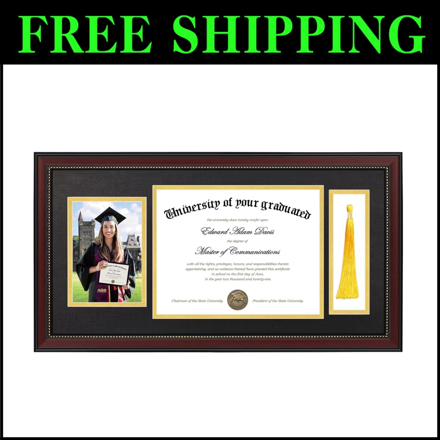 Sophisticated Matte Finish Diploma Frame with Tassel Holder - Ideal Gift