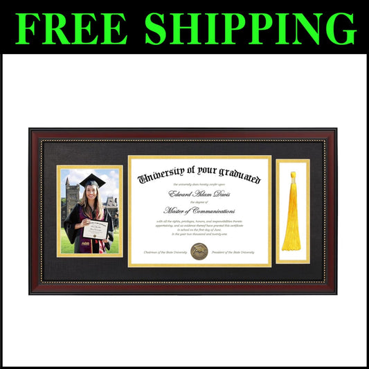 Sophisticated Matte Finish Diploma Frame with Tassel Holder - Ideal Gift