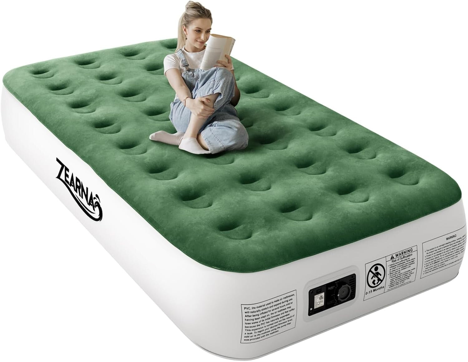 Portable Blow Up Mattress with Slip-Resistant Base - Ideal for Camping & Guests
