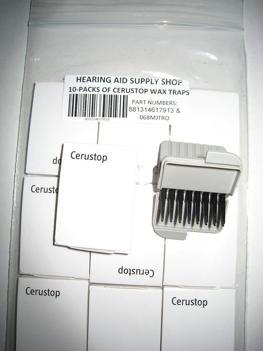 Compact 10 Pack Wax Guards for Hearing Aids - Cerustop Replacement Filters