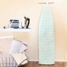 Load image into Gallery viewer, Aqua Blue &amp; Cream Wool Ironing Board Cover - Non-Slip &amp; Adjustable Design