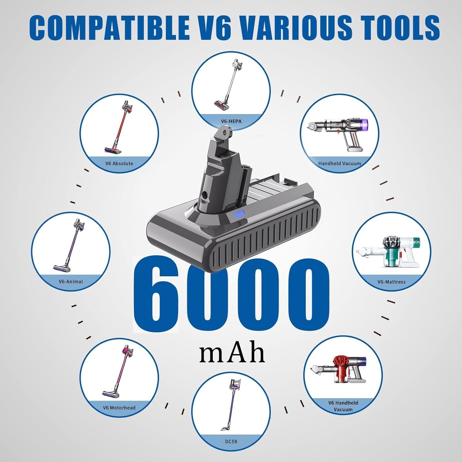 Reliable 21.6V V6 Battery Replacement - Safe, Easy Installation for Your Vacuum