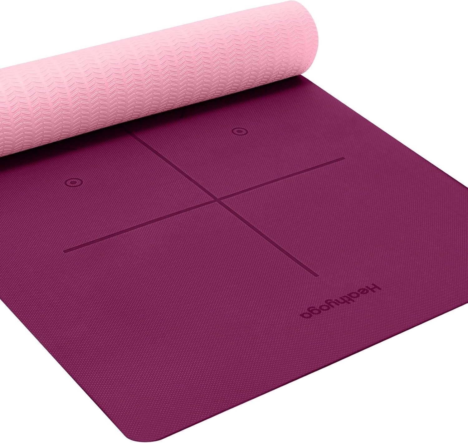 Eco-Friendly Non-Slip Yoga Mat 72"x26" with Alignment System - Comfort & Style