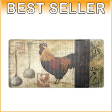 Load image into Gallery viewer, Stain-Resistant Ergonomic Kitchen Mat - Non-Slip, 1/2 Inch Thick, Paris Rooster