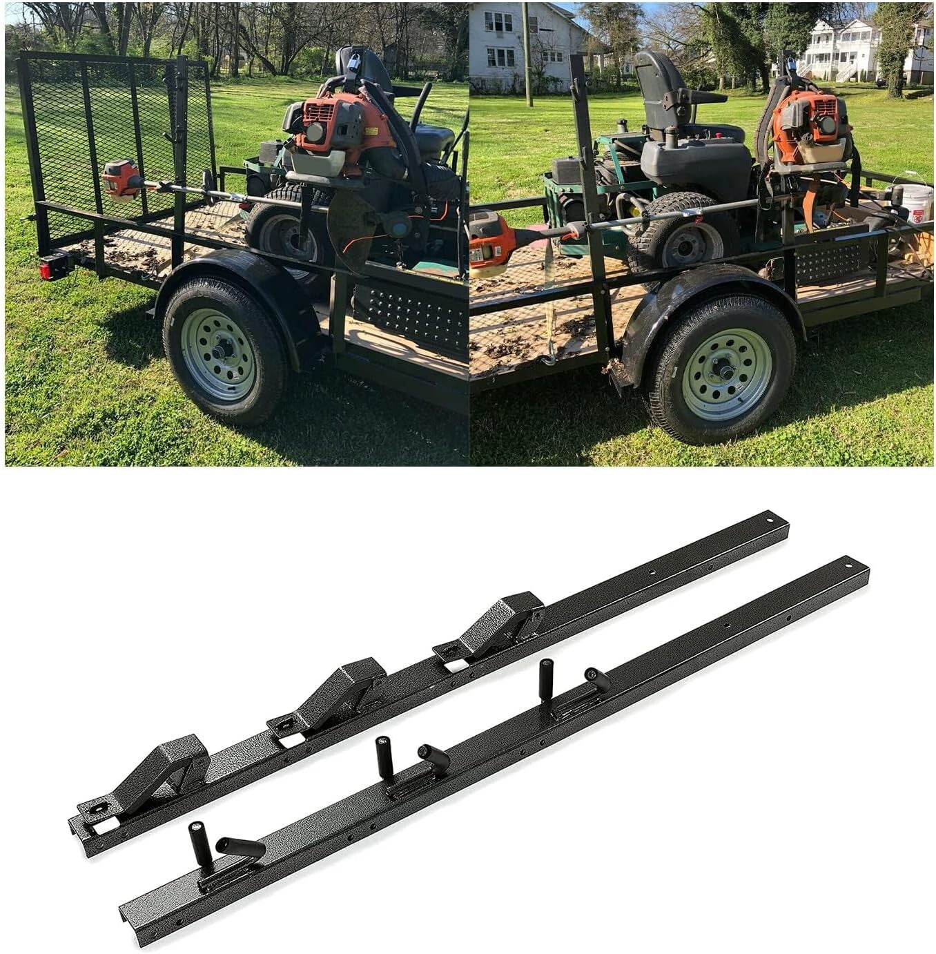 3 Place Locking Trimmer Rack Carrier with Weather-Resistant Steel Construction