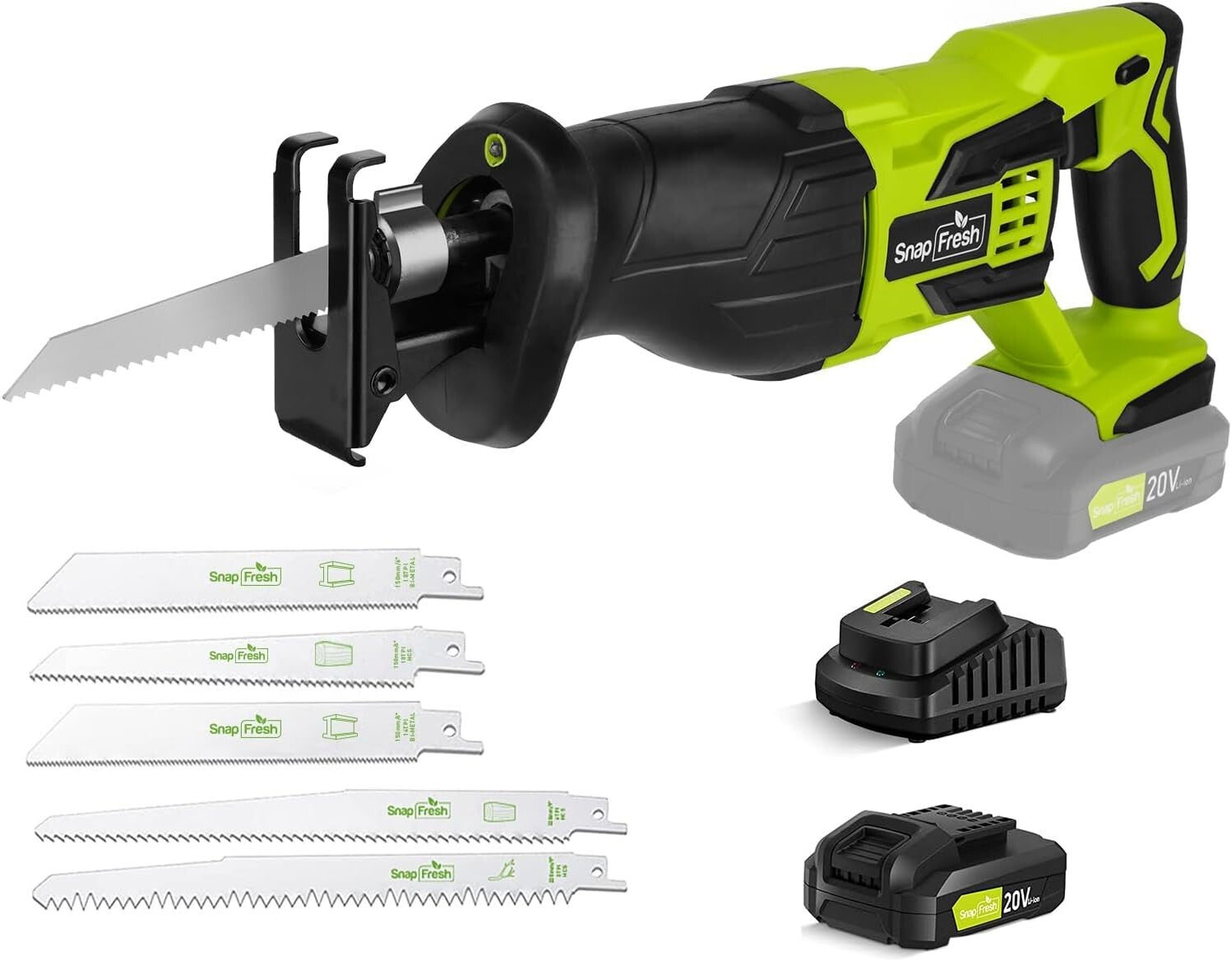 20V Cordless Reciprocating Saw - 3000 SPM, Tool-Free & LED Light for Precision