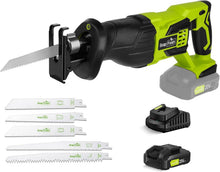 Load image into Gallery viewer, 20V Cordless Reciprocating Saw - 3000 SPM, Tool-Free &amp; LED Light for Precision
