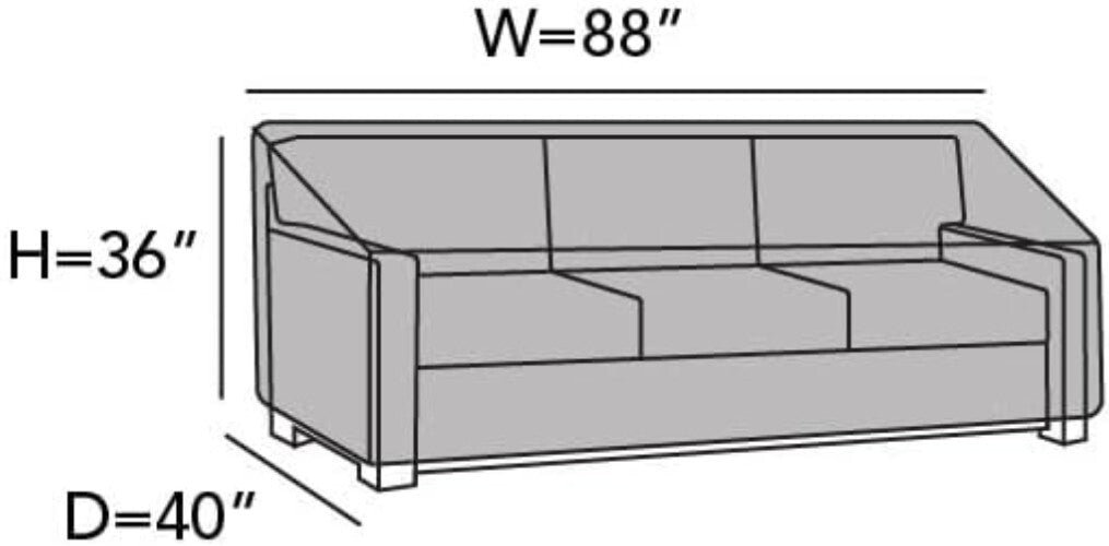Secure Fit Outdoor Sofa Cover with Elastic Closure - Protects Against Elements