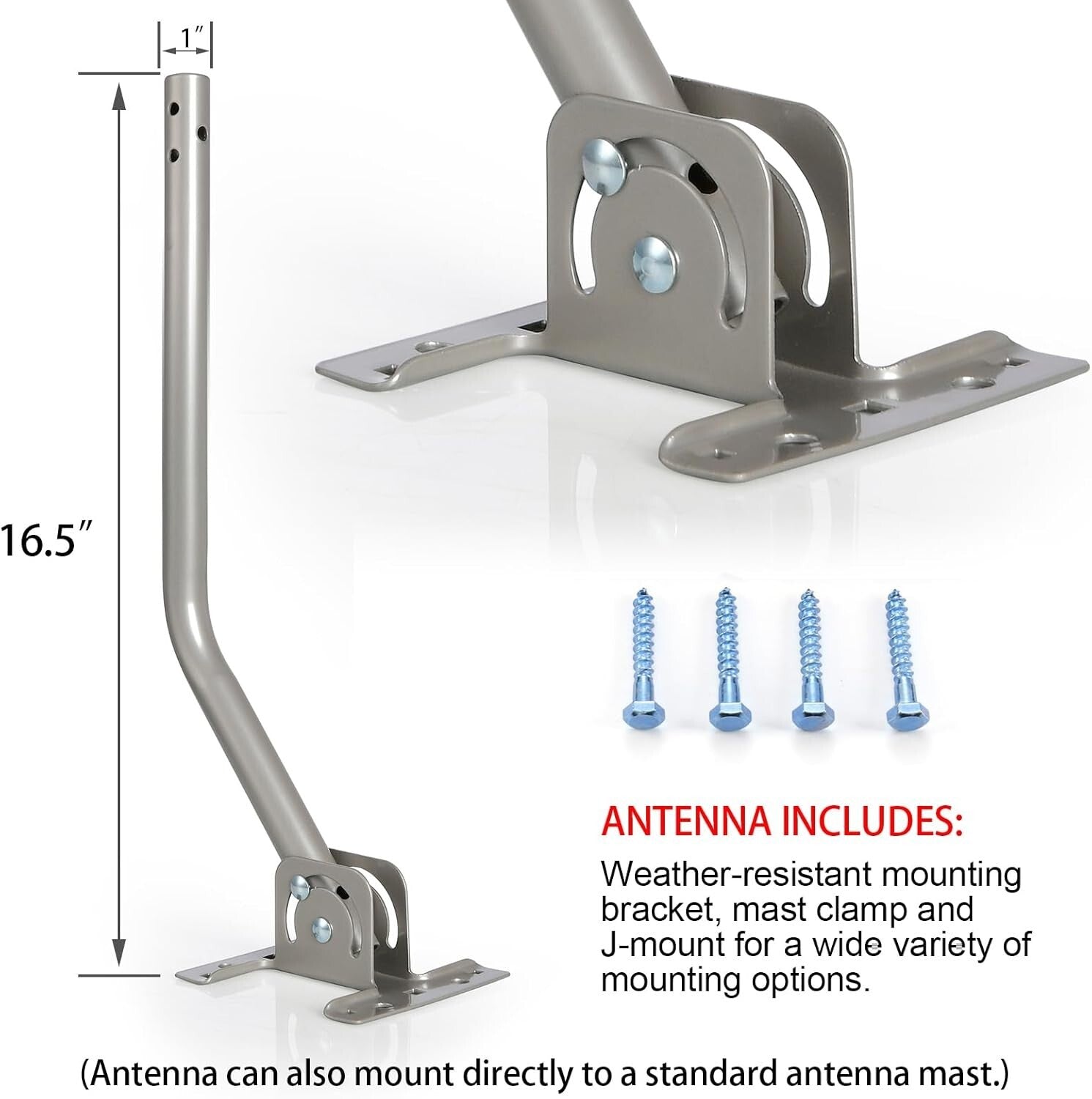 360-Degree Rotating Outdoor HD Antenna - 200 Miles with Mounting Pole Included
