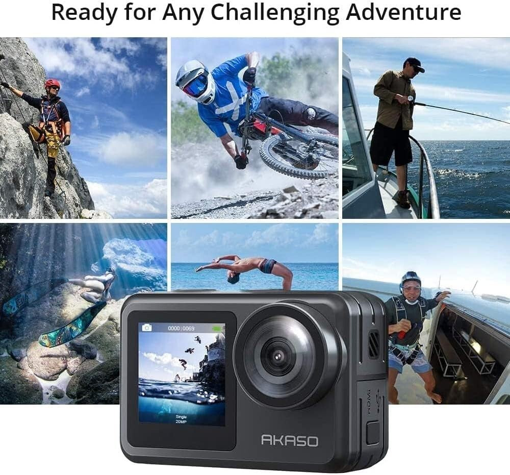 Lightweight 4K Action Camera with Electronic Stabilization - 131FT Waterproof