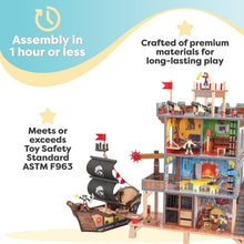 Load image into Gallery viewer, Pirate's Cove Adventure Set: Wooden Ship with Sounds, Lights, and 17 Accessories