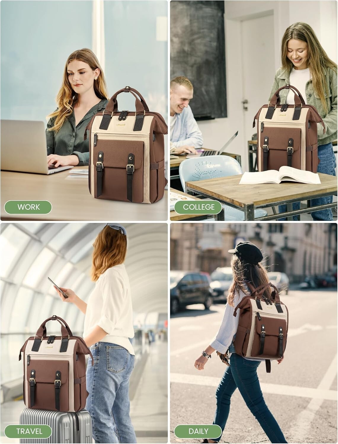 Versatile 15.6 Inch Laptop Backpack for Women - Perfect for College & Commute