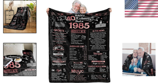 Elegant Ruby Wedding Anniversary Blanket – Perfect Gift for Loving Couples