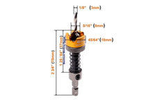 Load image into Gallery viewer, Adjustable Depth Countersink Drill Bit - Self-Adjusting, Tungsten Carbide, 1/8"