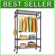 Load image into Gallery viewer, Compact Garment Rack with Lockable Wheels &amp; 374 lbs Capacity for Small Spaces