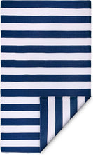 Load image into Gallery viewer, Stain Resistant Outdoor Rug - Waterproof Recycled Plastic, 4x6 ft Blue Stripes
