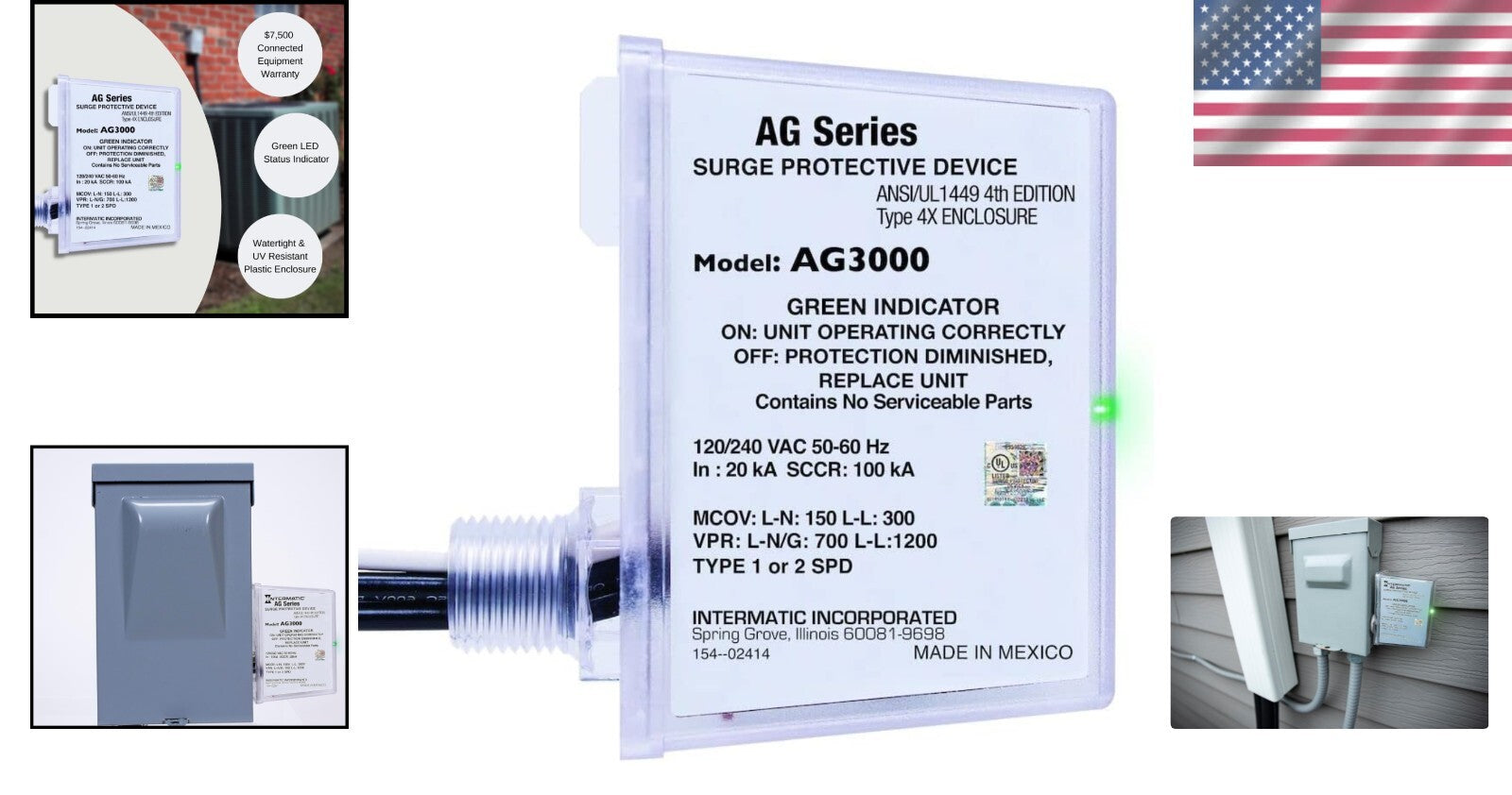 Durable 120/240 VAC Surge Protector for HVAC – Easy Installation & Long-Lasting