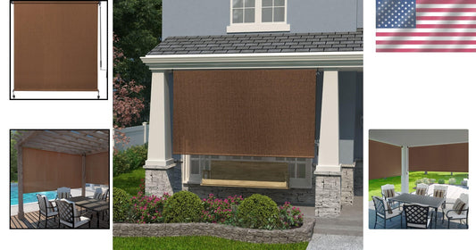 Durable Cordless Roller Shade with Wand Crank - 90% UV Block, 4' W X 6' L