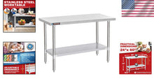 Load image into Gallery viewer, Stainless Steel Workbench 24x60 for Commercial Use - Easy Assembly &amp; Maintenance