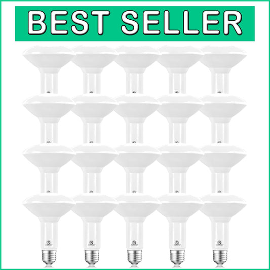 20-Pack of Eye-Friendly Dimmable LED Flood Bulbs, Warm White, 3000K Brightness