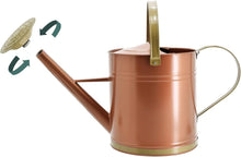 Load image into Gallery viewer, Vintage-Style 2.6 Gal Watering Can - Elegant Shiny Galvanized Metal and Bronze