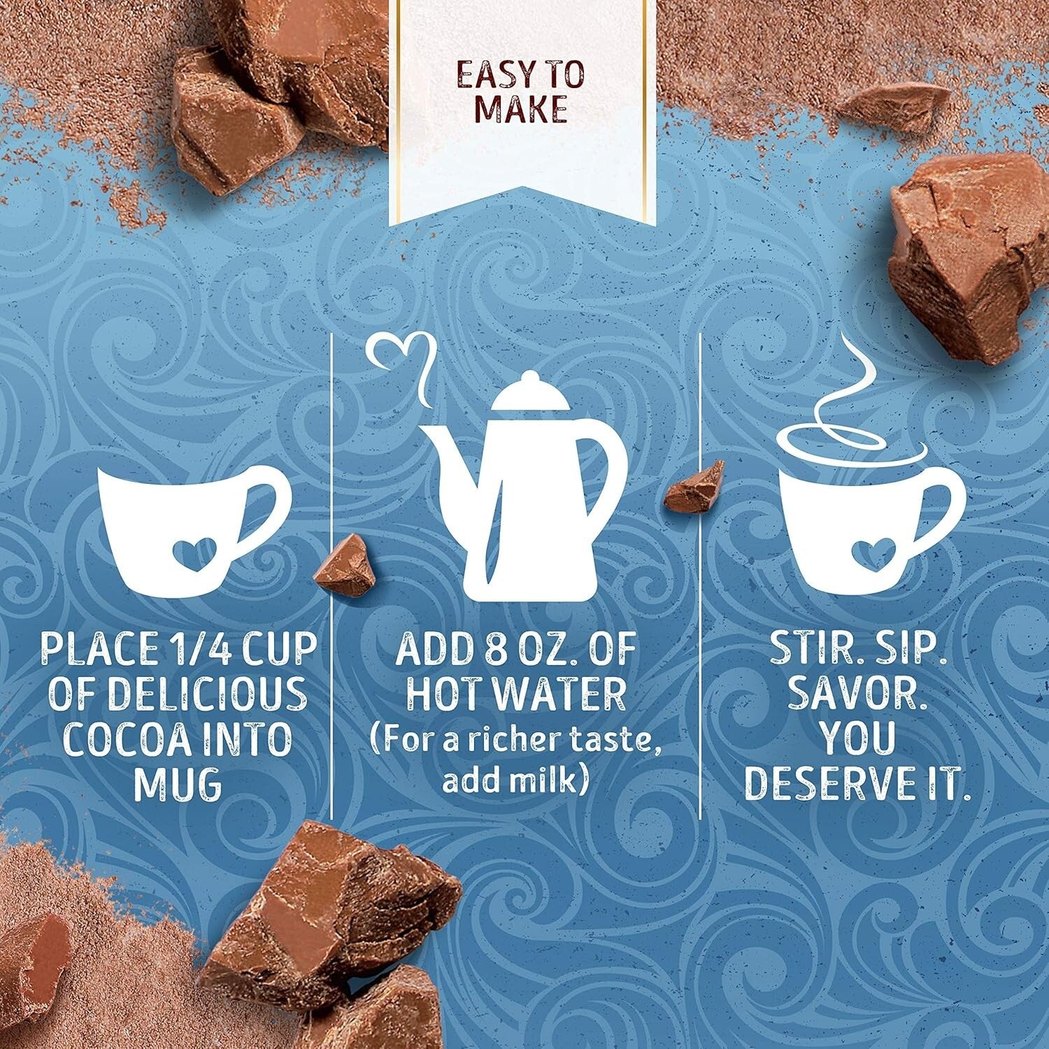 Delicious Hot Cocoa Mix - Milk Chocolate Flavor, 45.68 oz Canister Pack of 6