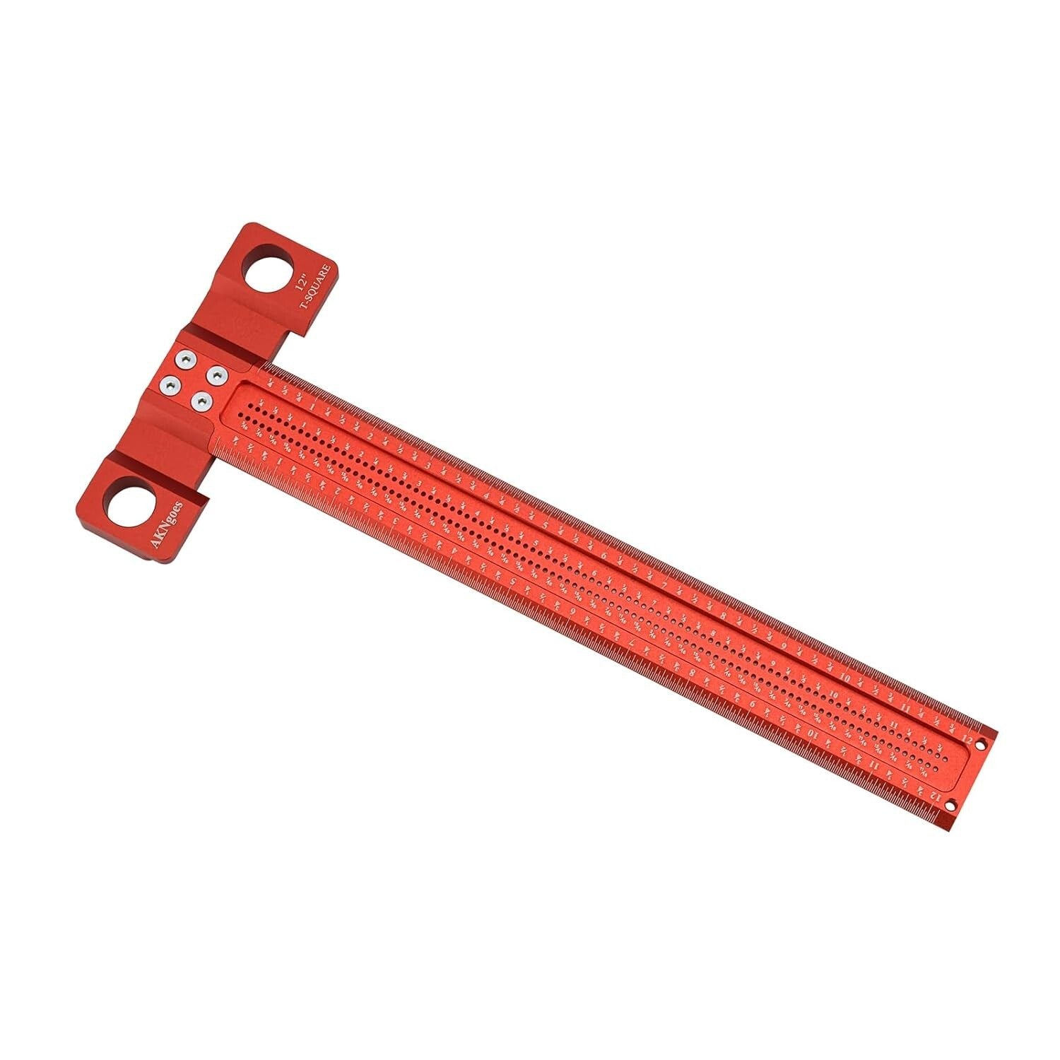 Precision 12-Inch Aluminum Woodworking Scriber T-Square Ruler with Support Lips
