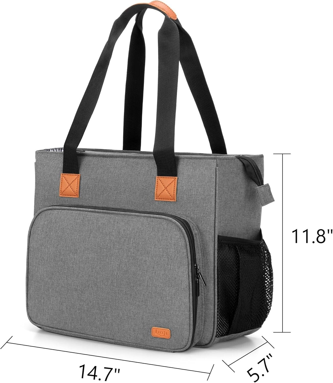 Heavy-Duty Gray Embroidery Project Bag with Padded Storage & Multiple Pockets