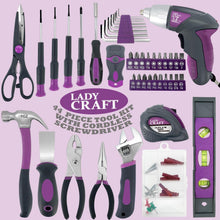 Load image into Gallery viewer, Elegant Pink 44-Piece Tool Set with Powerful Cordless Screwdriver - Gift-Ready