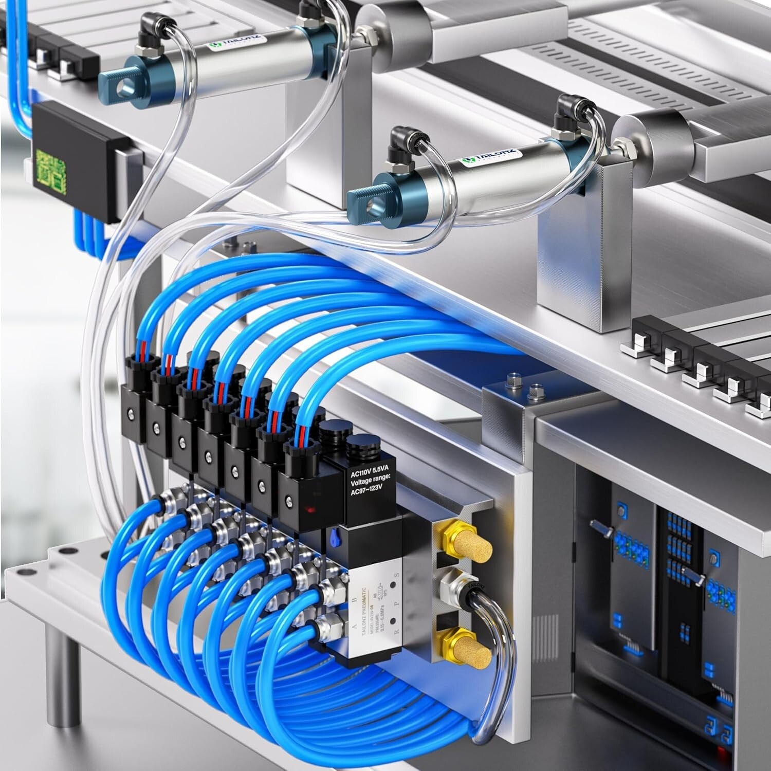 Blue 1/4" OD & 1/6" ID PU Air Tubing Hose - 100ft Flexible Fluid Transfer