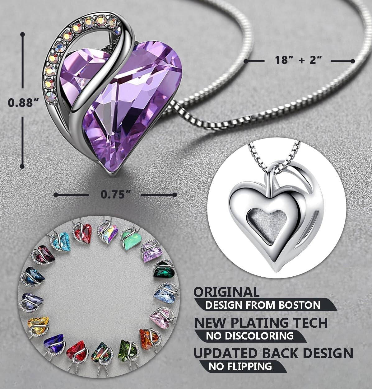 Delicate Infinity Love Pendant Necklace with Birthstone - Mother's Day Jewelry