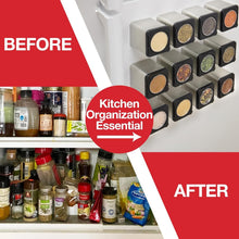 Load image into Gallery viewer, Stylish Magnetic Spice Containers - 24 Glass Jars with Easy Open Lids