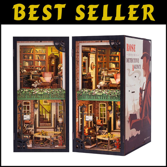 Rose Detective Agency DIY Book Nook Kit - Magical Miniature Decor with LED Light