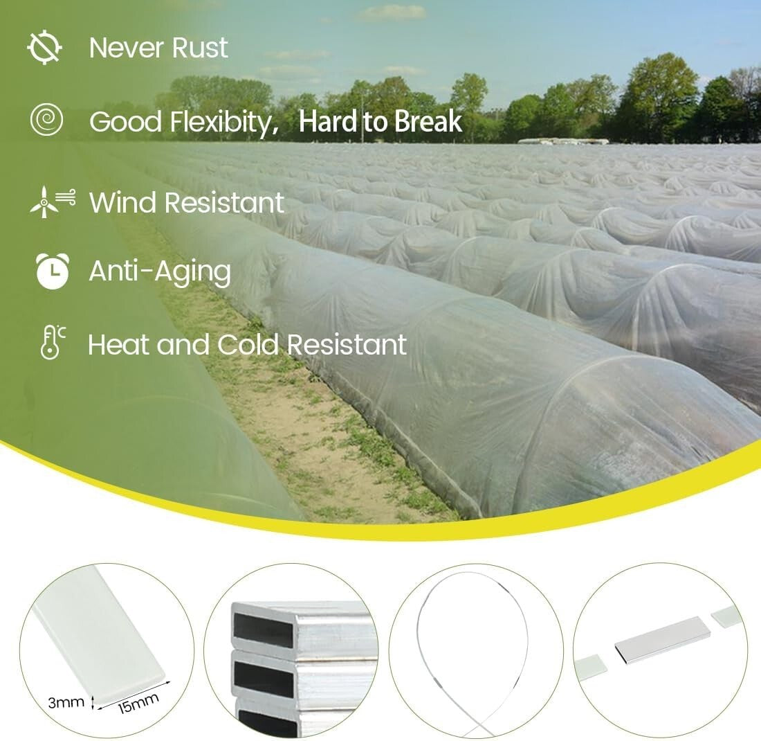 Garden Hoops 60pcs - M Size Fiberglass for Enhanced Temperature Resistance