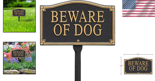 Durable 'Beware of Dog' Warning Marker - Cast Aluminum with Alumi-shield Coating