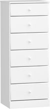 Load image into Gallery viewer, Sleek 6-Drawer White Dresser: Durable Tall Chest Perfect for Organized Bedrooms