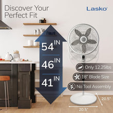 Load image into Gallery viewer, Quiet Indoor Pedestal Fan with Remote Control, Timer &amp; Adjustable Height - 18"