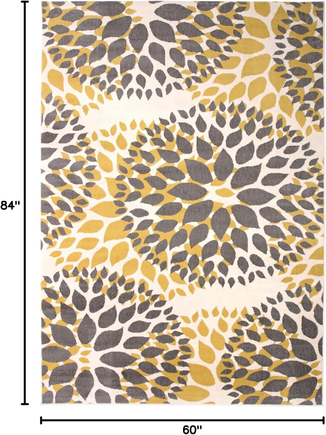 Elegant Yellow Floral Area Rug 5' x 7' - Soft, Durable, and Stylish Choice