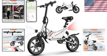 Load image into Gallery viewer, Urban 350W Folding Electric Ebike - 37 Miles Range, Adjustable Seat, GPS Enabled