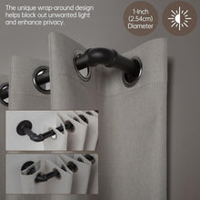 Load image into Gallery viewer, Industrial Wrap-Around Black Curtain Rod 144-168" - Heavy Duty Adjustable Design