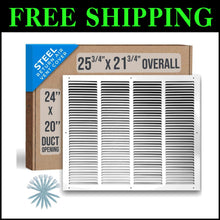 Load image into Gallery viewer, Durable Steel Return Air Grille for 24x20 Duct - White HVAC Vent Cover