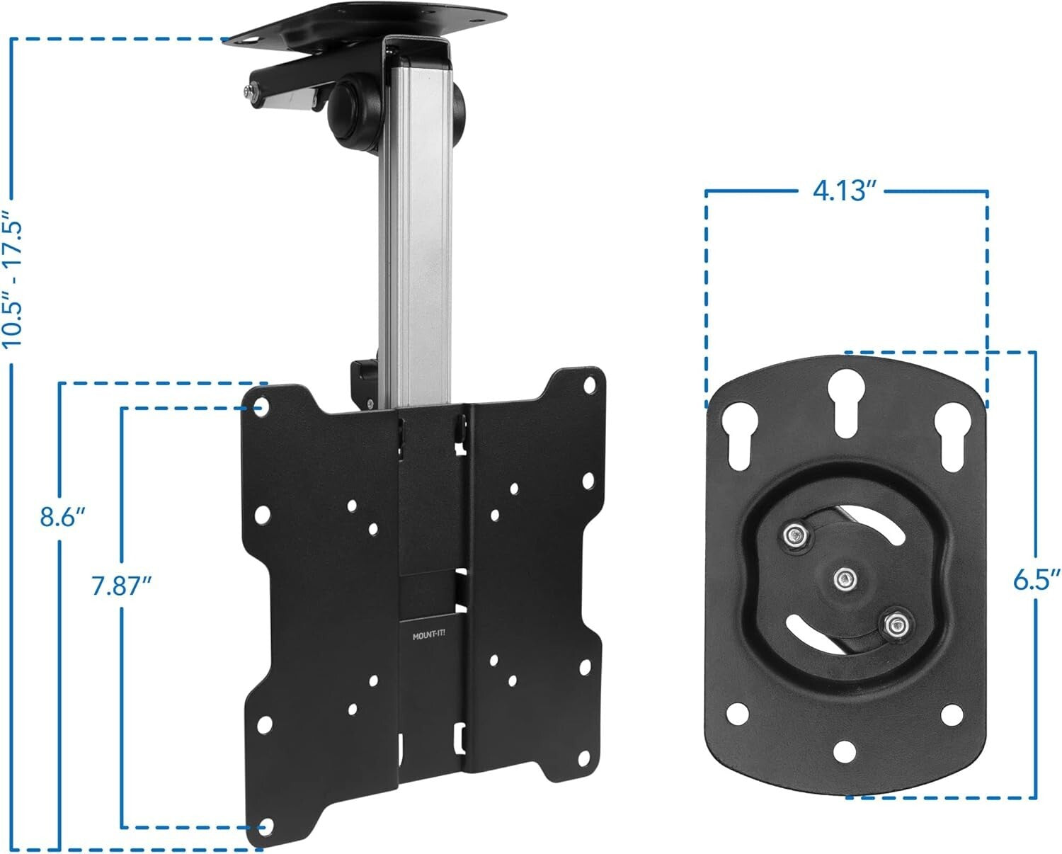 Adjustable Flip Down TV & Monitor Mounting Solution - 90° Tilt for Small Spaces