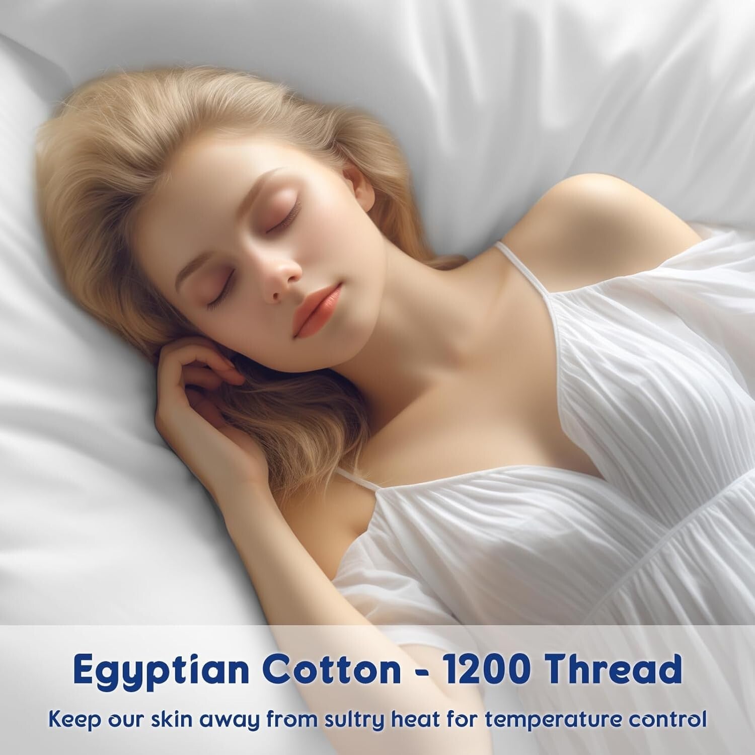 Eco-Friendly 1200 Thread Count Egyptian Cotton Sheet Set - Breathable & Soft