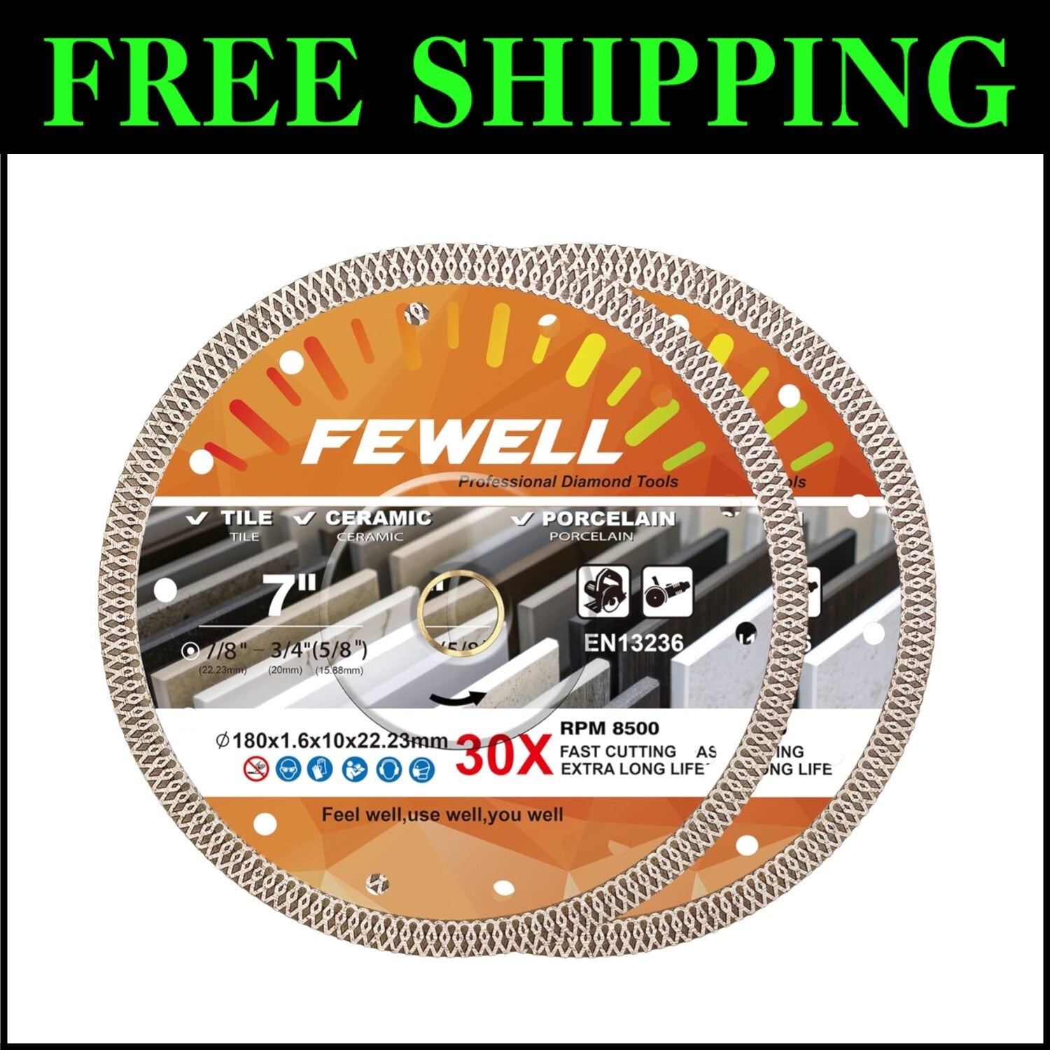 Professional 7 Inch Diamond Blades for Ultra-Fast Ceramic & Porcelain Cutting