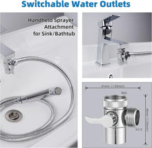Load image into Gallery viewer, Modern Handheld Bidet Attachment - Easy Install Chrome Faucet Hose with Adapters