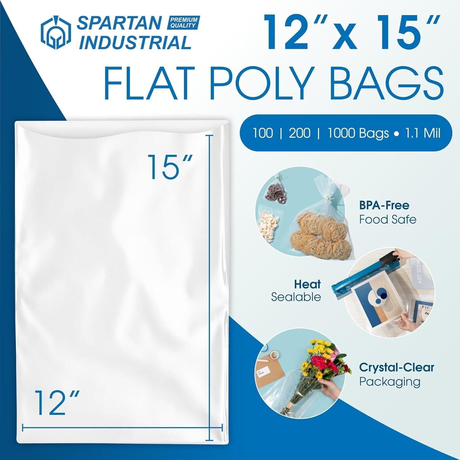 Bulk 1000 Pack 1.1 Mil Clear Poly Bags - Perfect for Bread Dough & Shipping