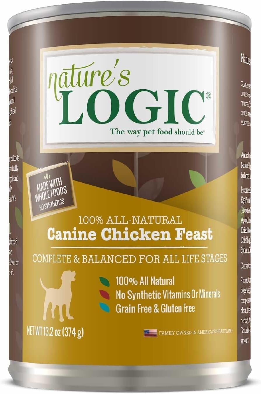 High Protein Grain-Free Dog Food - 12 Natural Chicken Cans for All Breeds