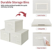 Load image into Gallery viewer, Elegant Portable Stackable Storage Bins Set of 3 - Perfect for Home Organization