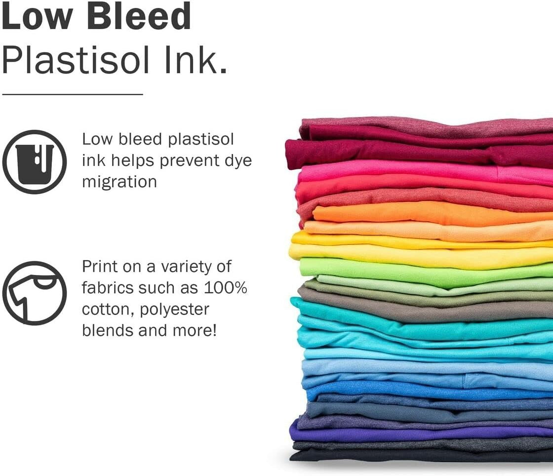 8 oz. Vibrant Fluorescent Plastisol Ink Kit - Durable for Any Fabric Surface