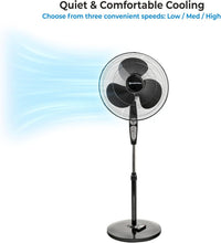 Load image into Gallery viewer, Remote-Controlled 18" Pedestal Fan with Timer, Adjustable Tilt, Whisper-Quiet